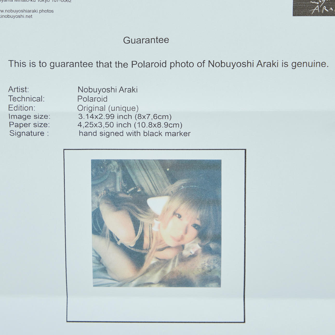 nobuyoshiaraki NOBUYOSHI ARAKI. Photography / Polaroid, Untitled, 2022. Art - Photography  - Auctionet