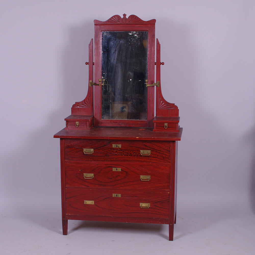 SPEGELBYRÅ, drickamålad, jugend.