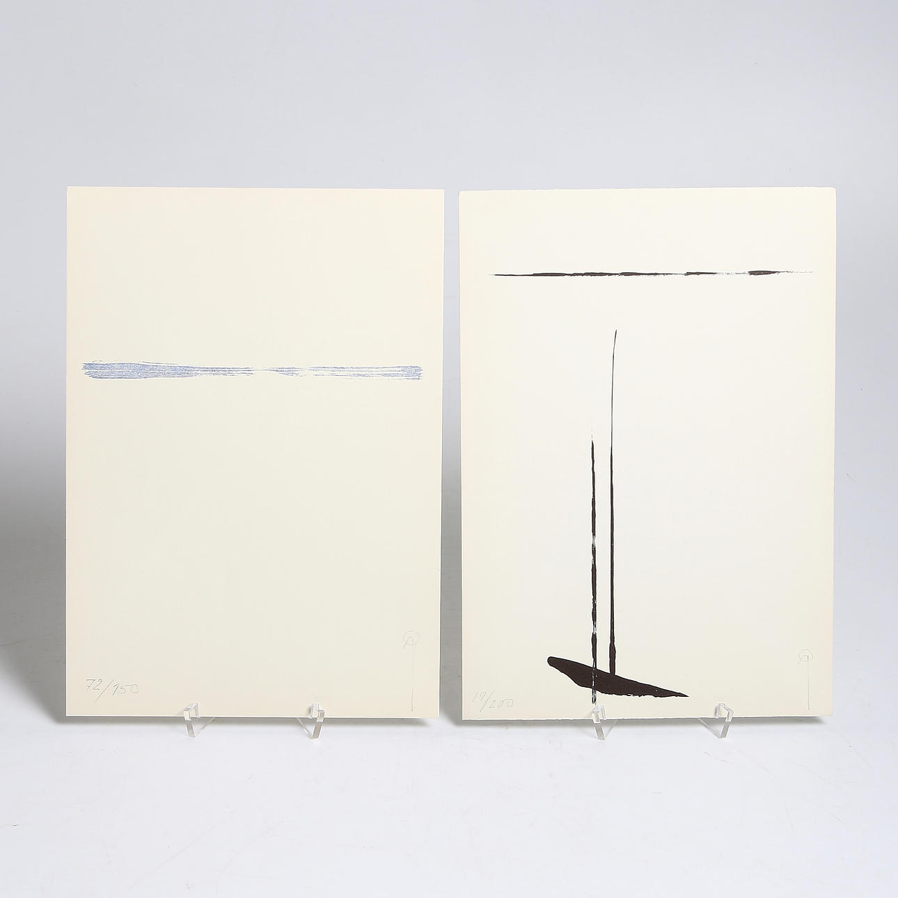 ARNE OLSSON. 2 st, litografier, signerade och numrerade 19/200. 72/150.