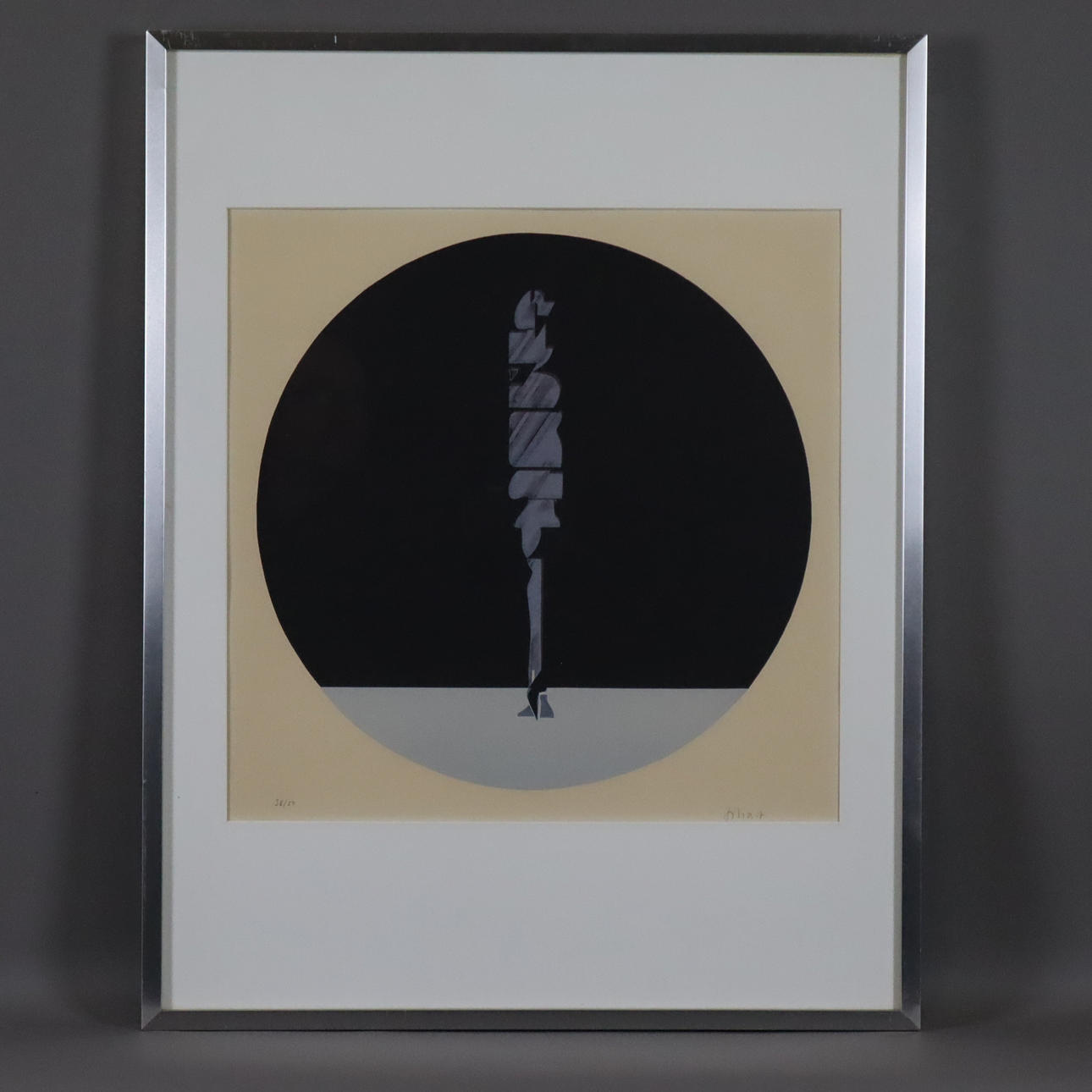 - ERHARDT, HANS MARTIN. "Komposition mit Kreis", Farblithografie.