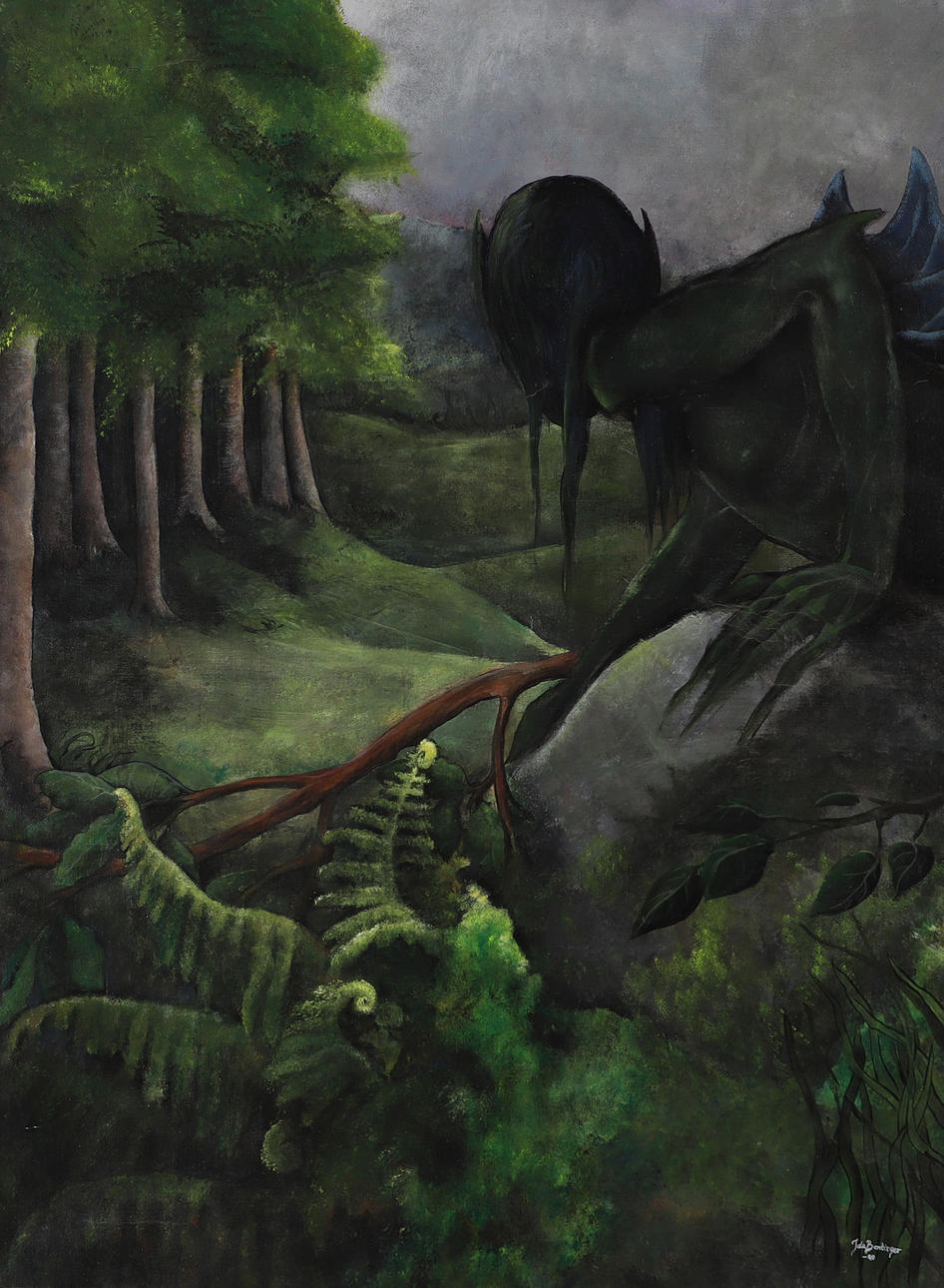 IDA BENTINGER. Figurenkomposition, Öl auf Leinwand, signiert.