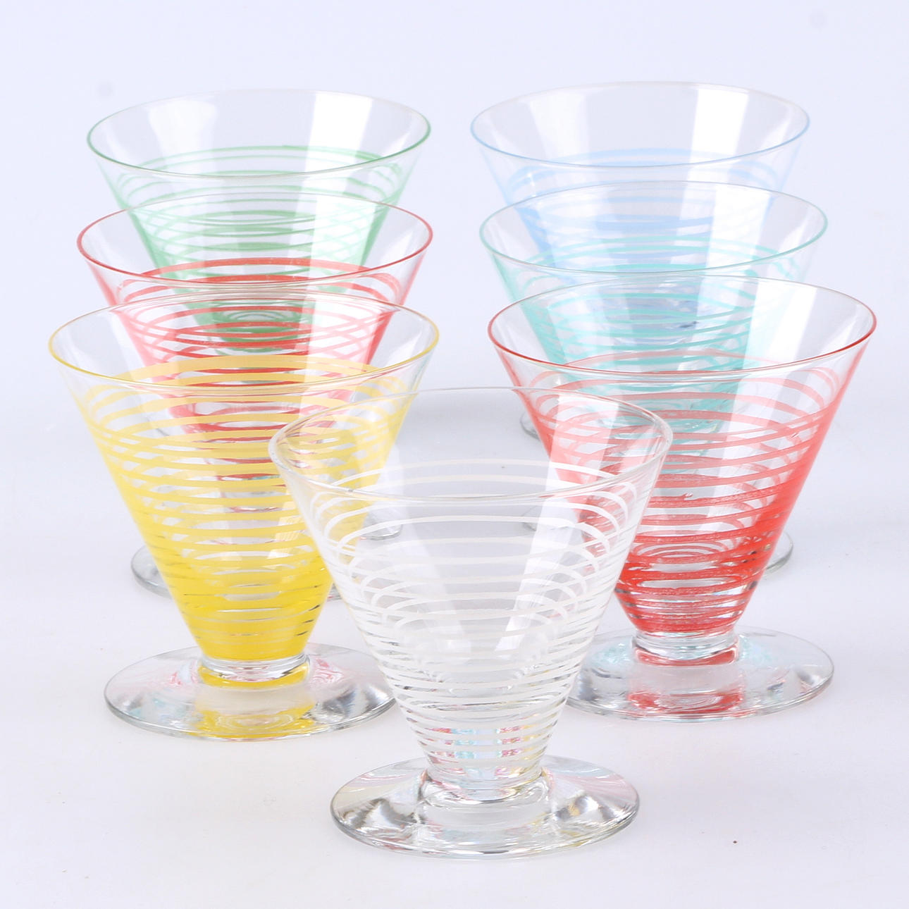 COCKTAILGLAS, 7 st. 1900-talets mitt.