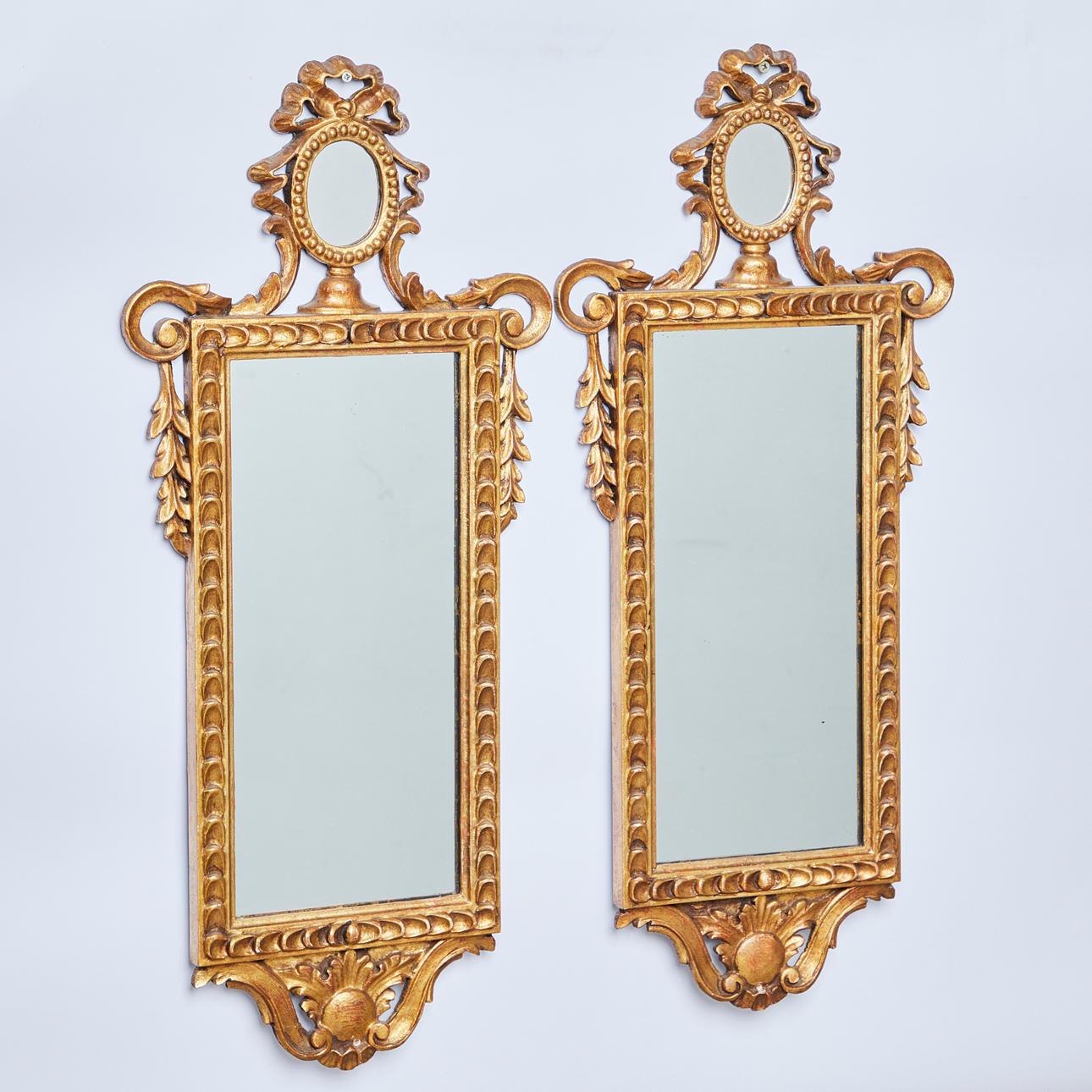 Set väggspegel/spegel, trä (2).