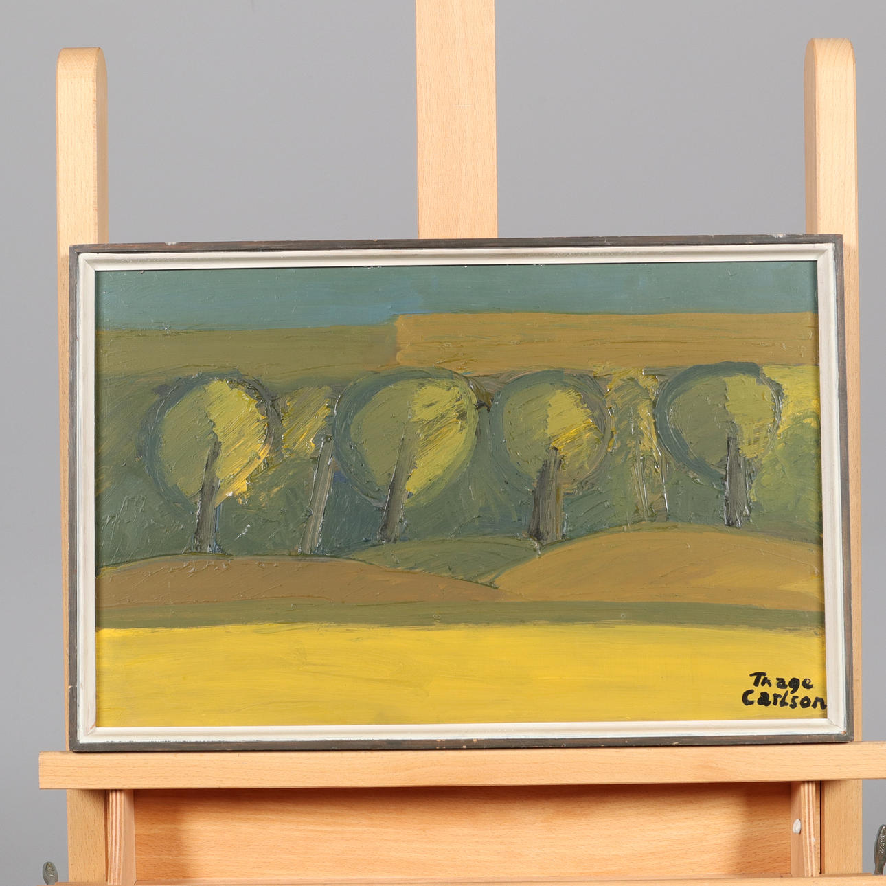 TAGE CARLSSON. OIL ON Board, signed.