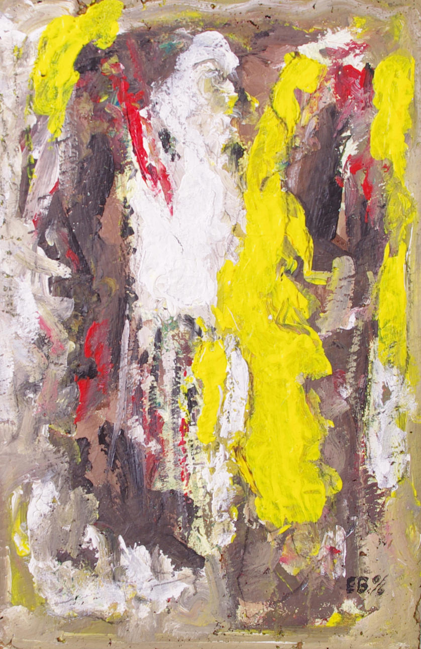 EMANUEL BJERRE. Komposition, olja på pannå, monogramsignerad.