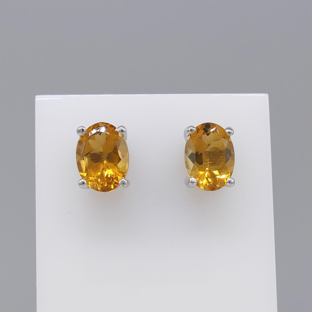 CITRIN ÄDELSTEN silverörhängen.