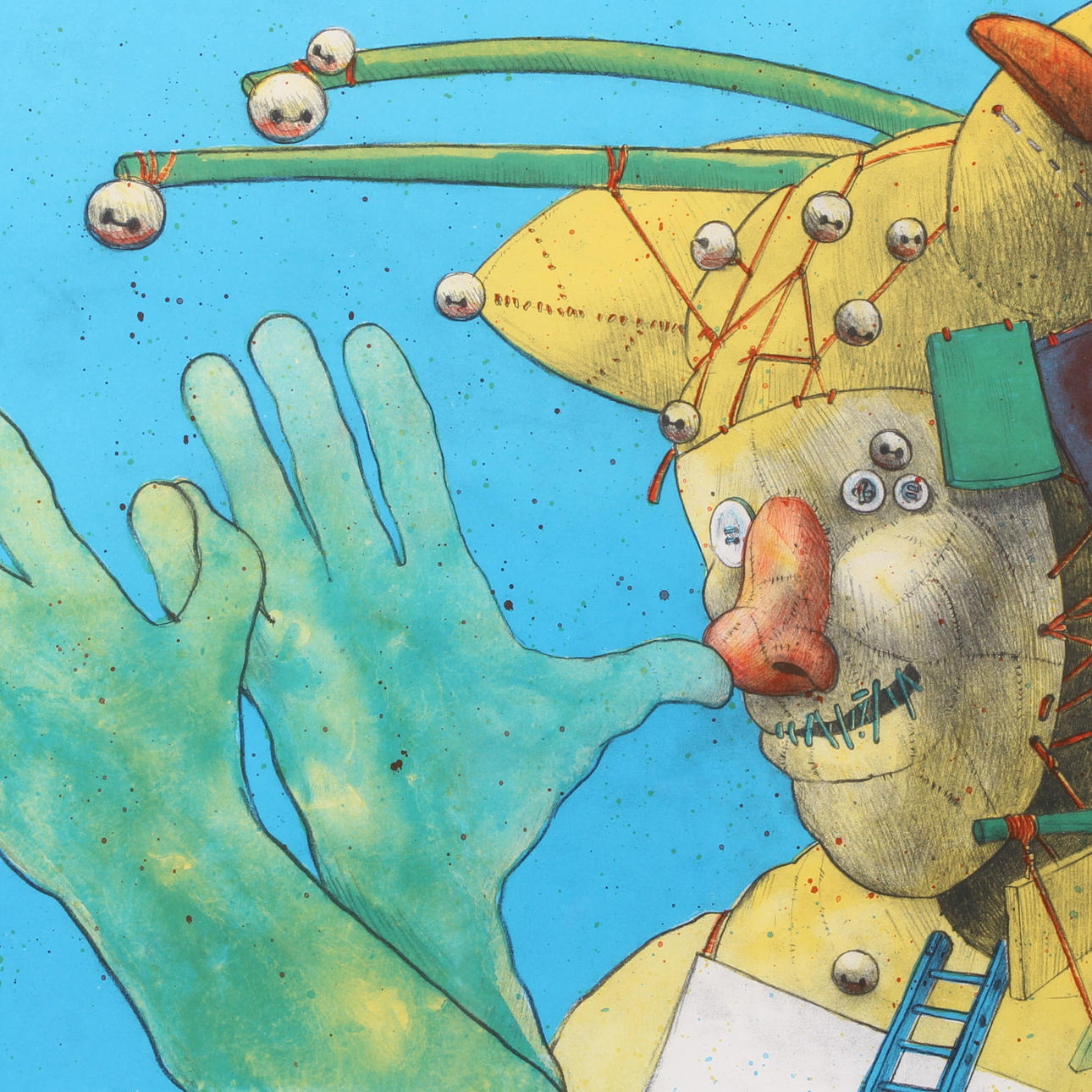 JORDI ARKÖ. Färglitografi, "Gycklaren", signerad samt numrerad PT.