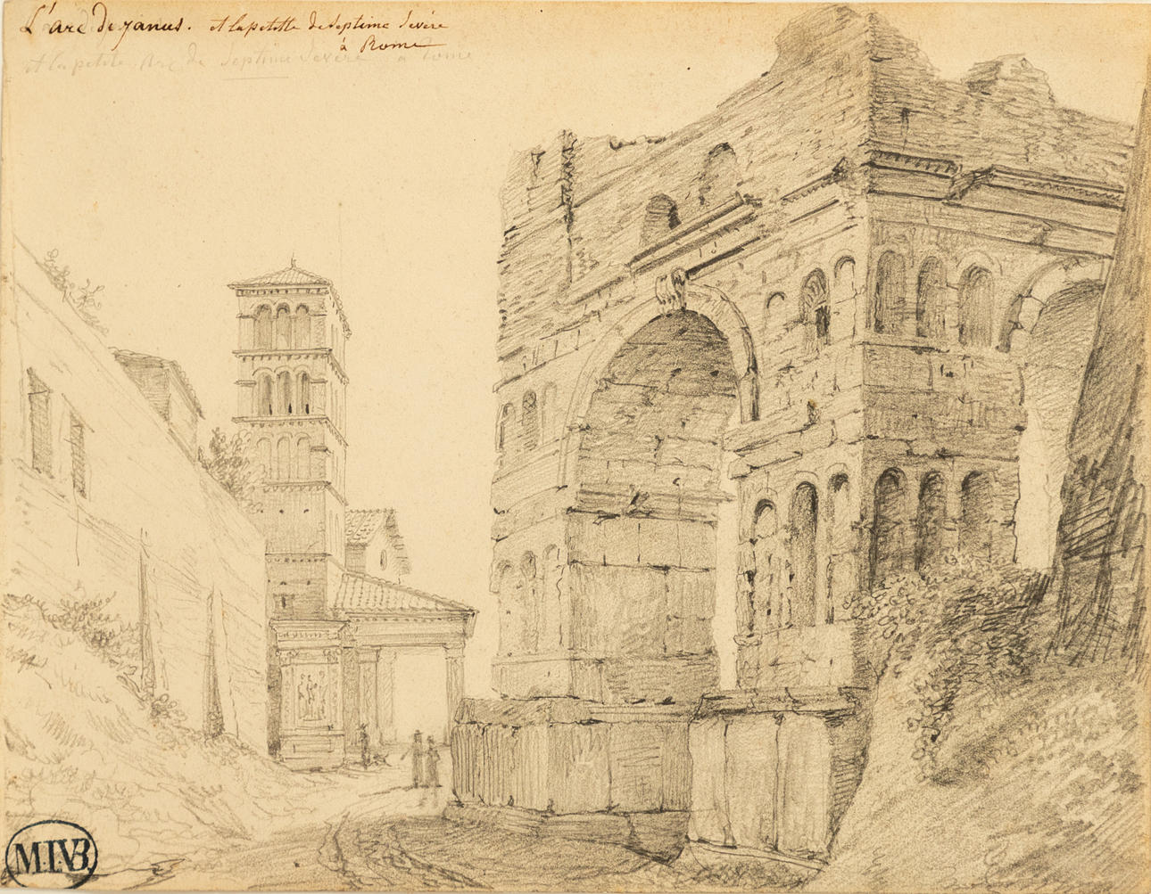 MATHIEU IGNACE VAN BRÉE (1773-1839). The Arch of Janus in Rome with the ...