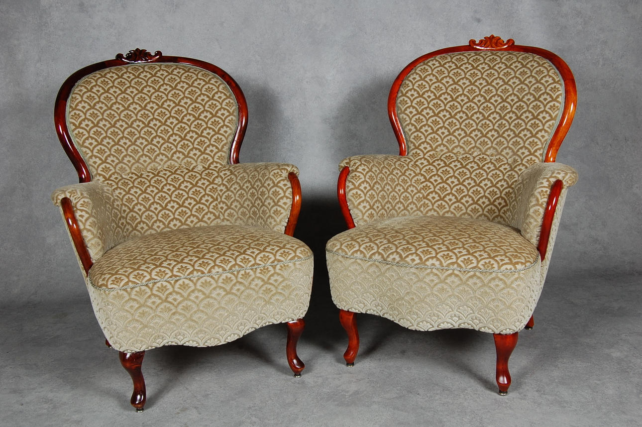 EMMAFÅTÖLJER, 1par, nyrokokostil.