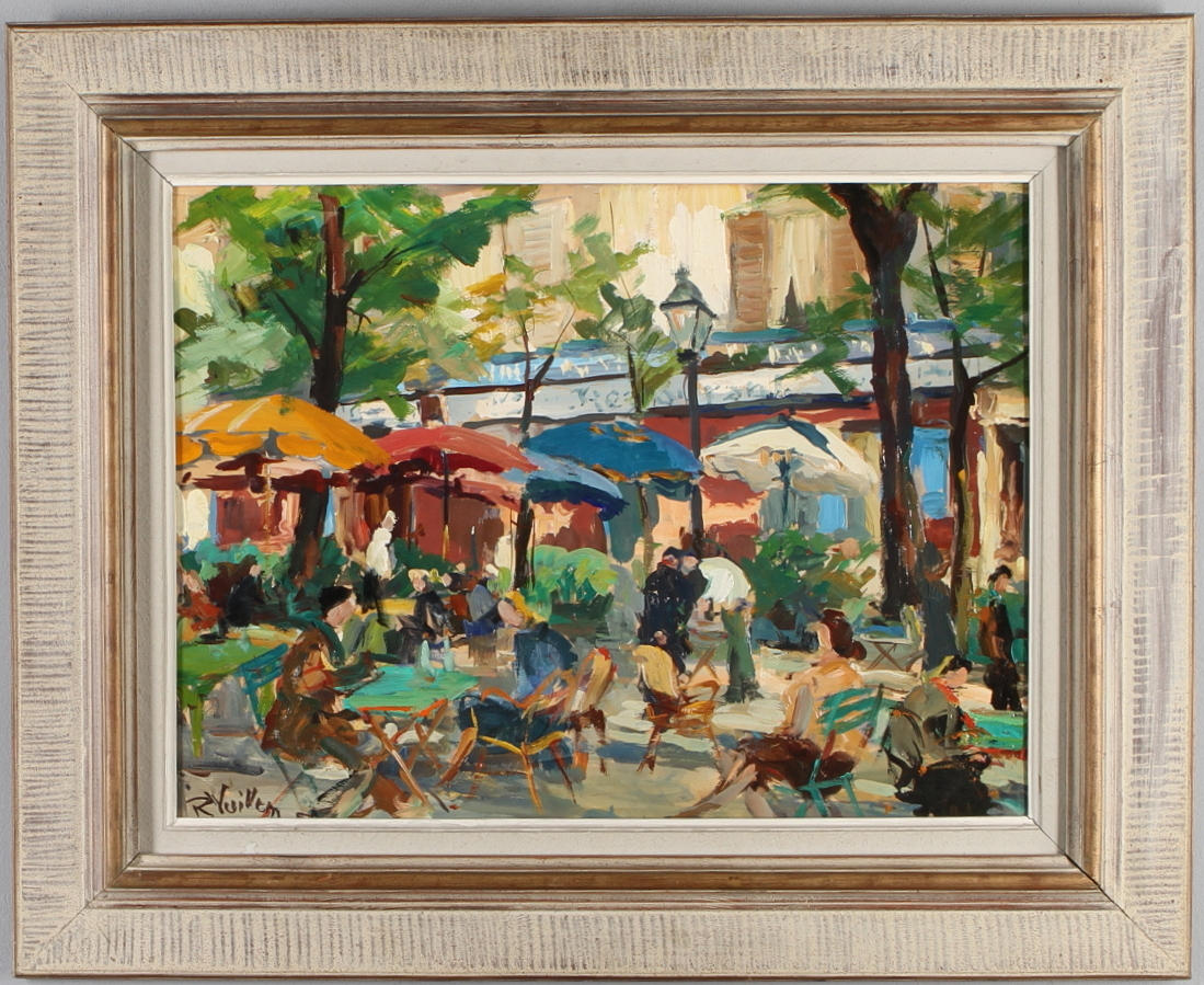 ROGER VUILLEM. Stadsmotiv, olja på pannå, signerad.