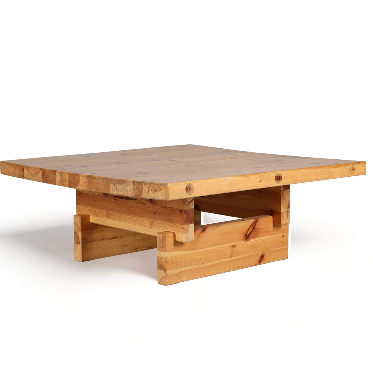 ROLAND WILHELMSSON. Table, Square, pine, signed and dated Ågesta -72.
