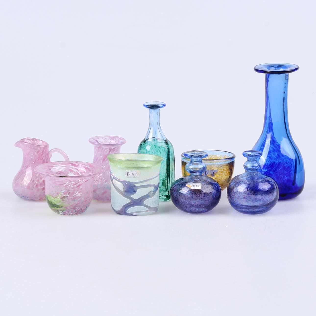 MINIATYRER, glas, 9 st. Bertil samt Ulrica Hydman Vallien, Kosta Boda.