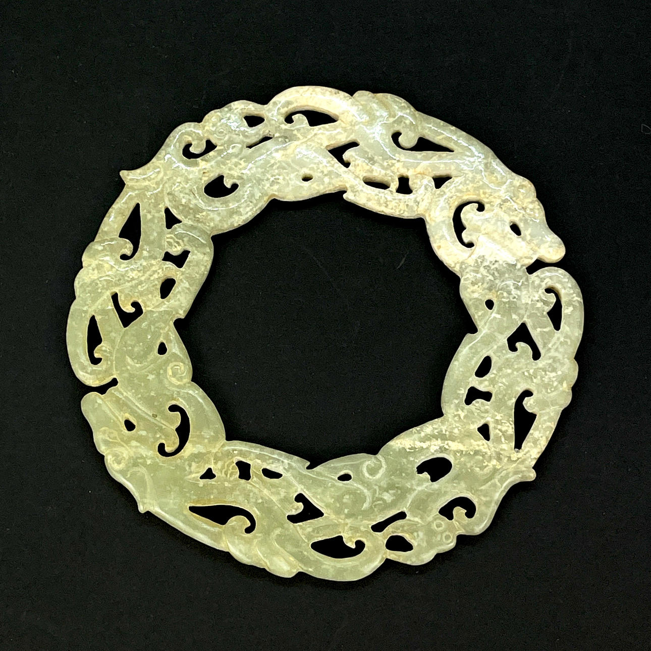 CHINESE ARCHAIC FORM JADE PI DISC.