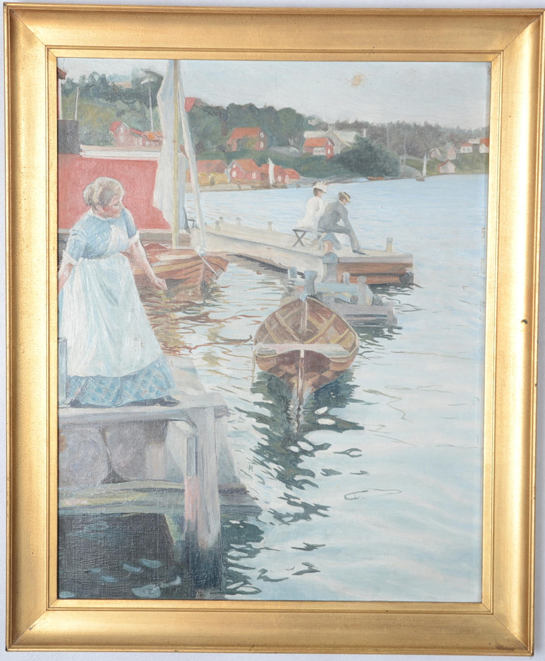 OKÄND KONSTNÄR. Olja på träpannå.