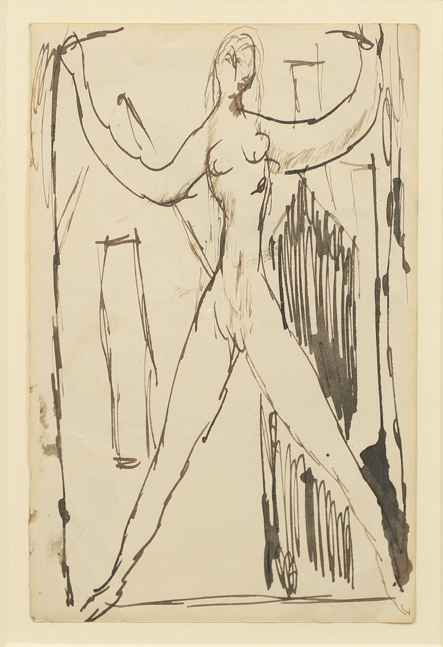 DUNCAN GRANT (1885-1978). STANDING NUDE, ARMS RAISED (c.1916); LANDSCAPE (1919).