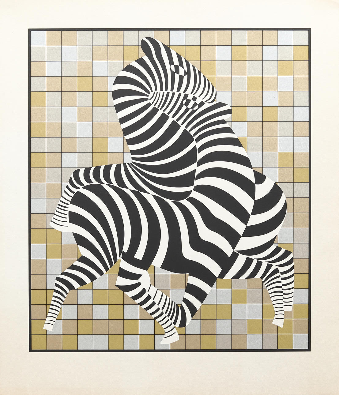 VICTOR VASARELY. Zebras, Siebdruck, unsigniert.