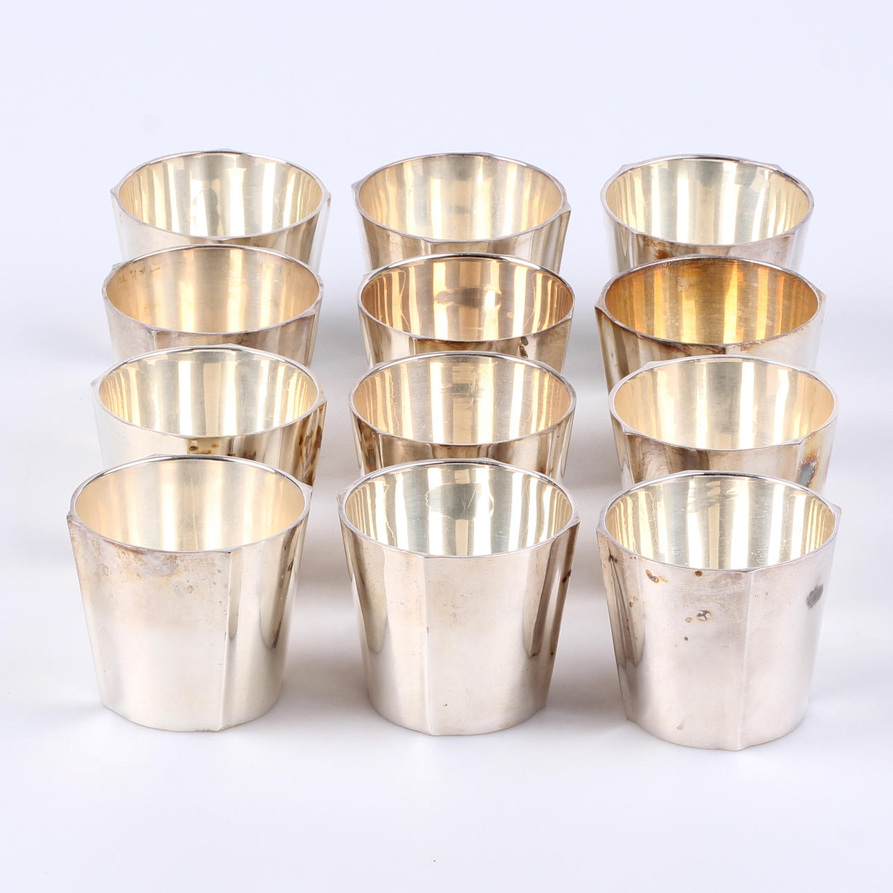 BÄGARE, 12 st. Nysilver, Sigvard Bernadotte för Gense.