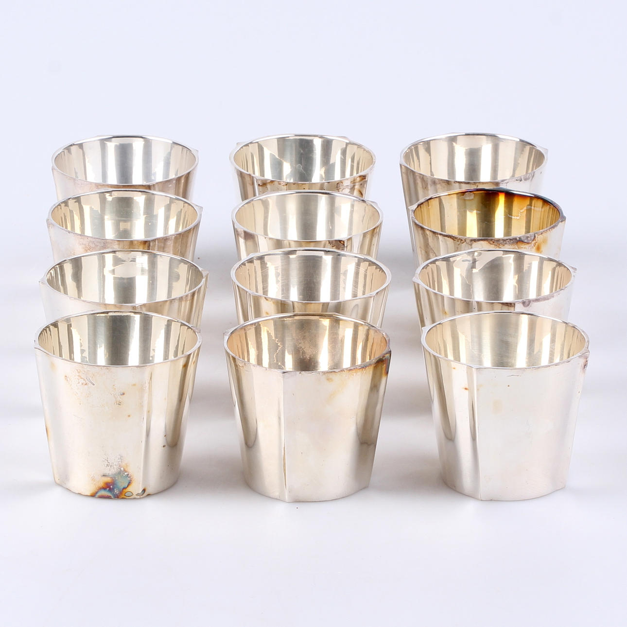 BÄGARE, 12 st. Nysilver, Sigvard Bernadotte för Gense.