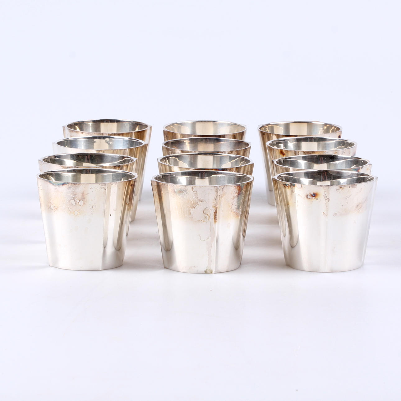 BÄGARE, 12 st. Nysilver, Sigvard Bernadotte för Gense.