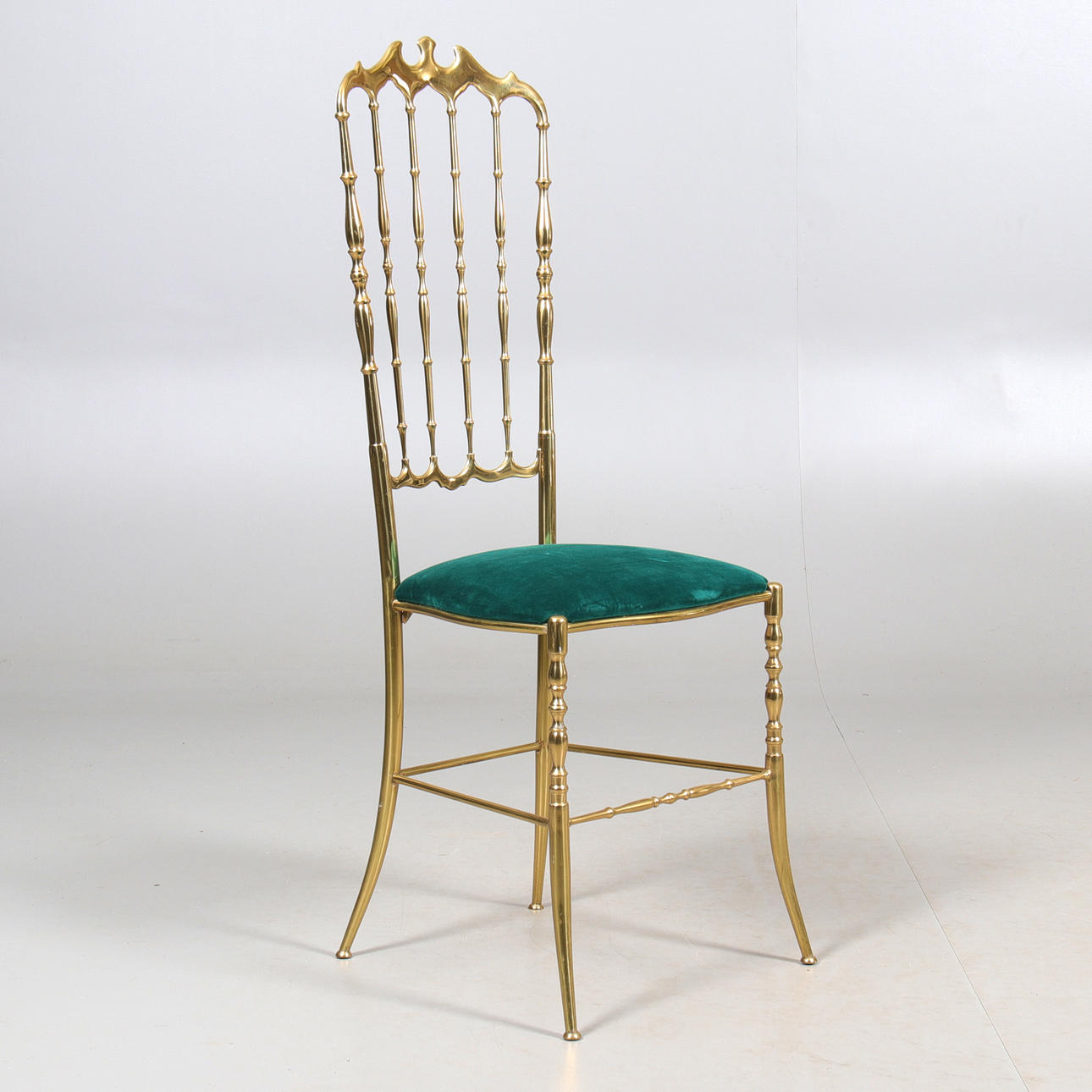 Stuhl, Messing, „Chiavari“, Italien, 20. Jahrhundert.