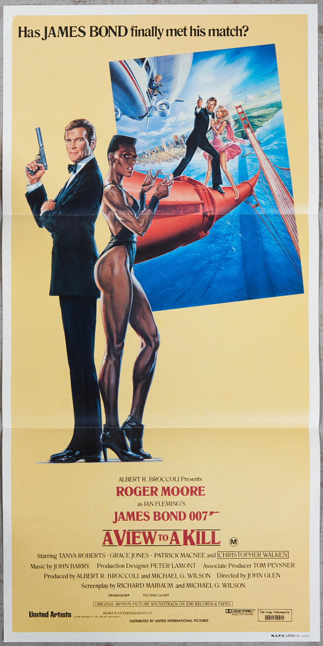 AFTER DAN GOUZEE. Insert poster, 'James Bond. A View to Kill', First Release (EA), 1985, Australia.