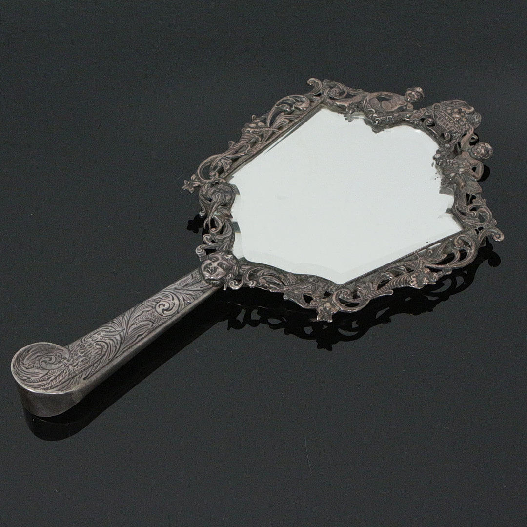 Antik spegel, silver, ca 1845, England.