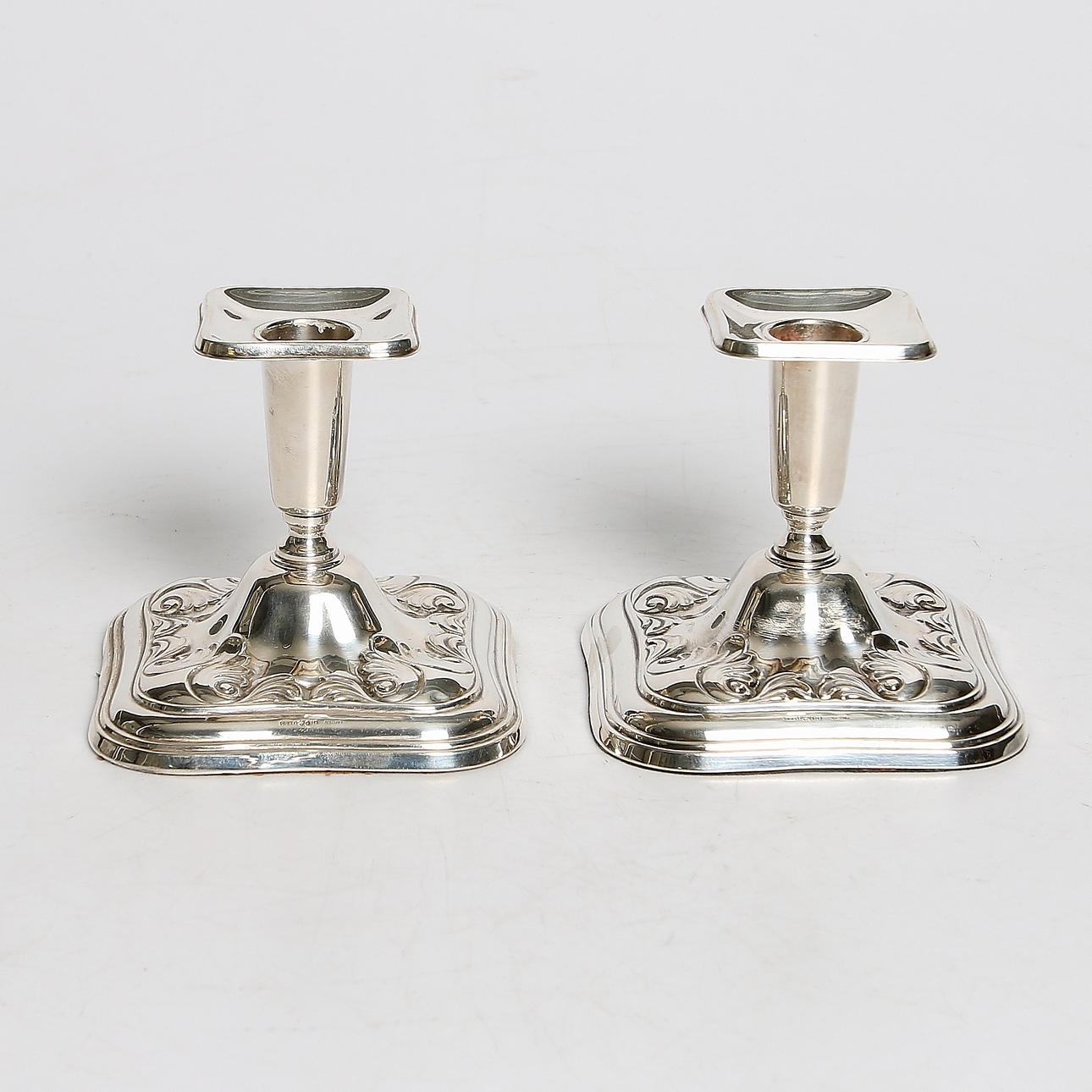 LJUSSTAKAR, ett par, 925 sterling silver, C.G. Hallberg, Stockholm. 1959.