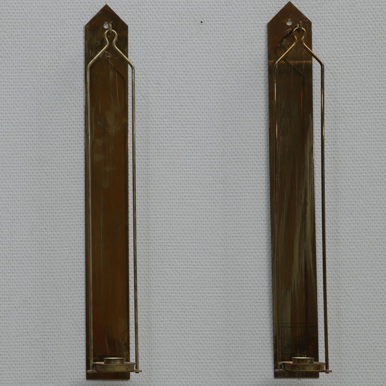 LIGHT LAMPS, a pair, brass, Megaline, Denmark.