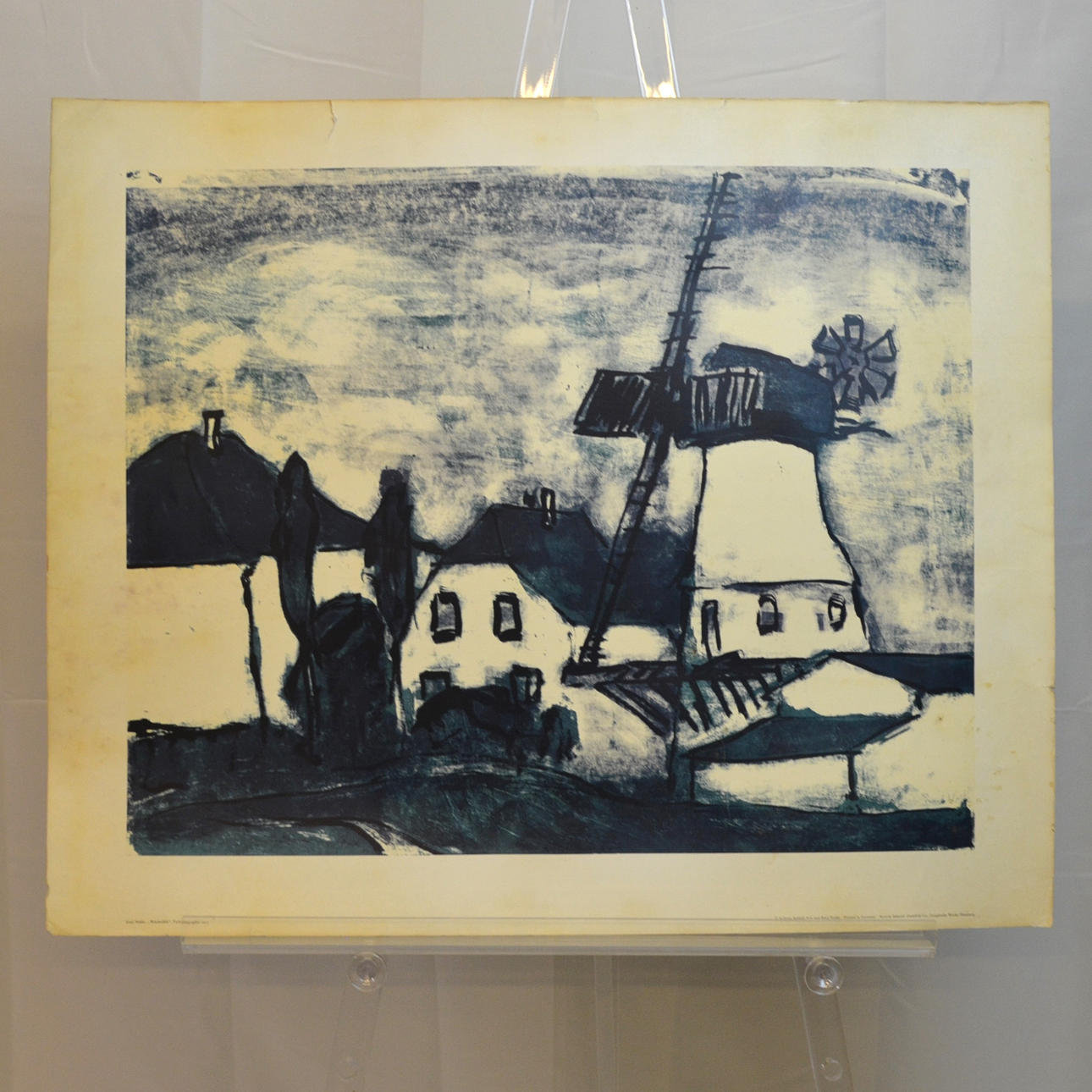 EMIL NOLDE. WINDMILL, COLOR LITHOGRAPH, 1913, SIGNED.