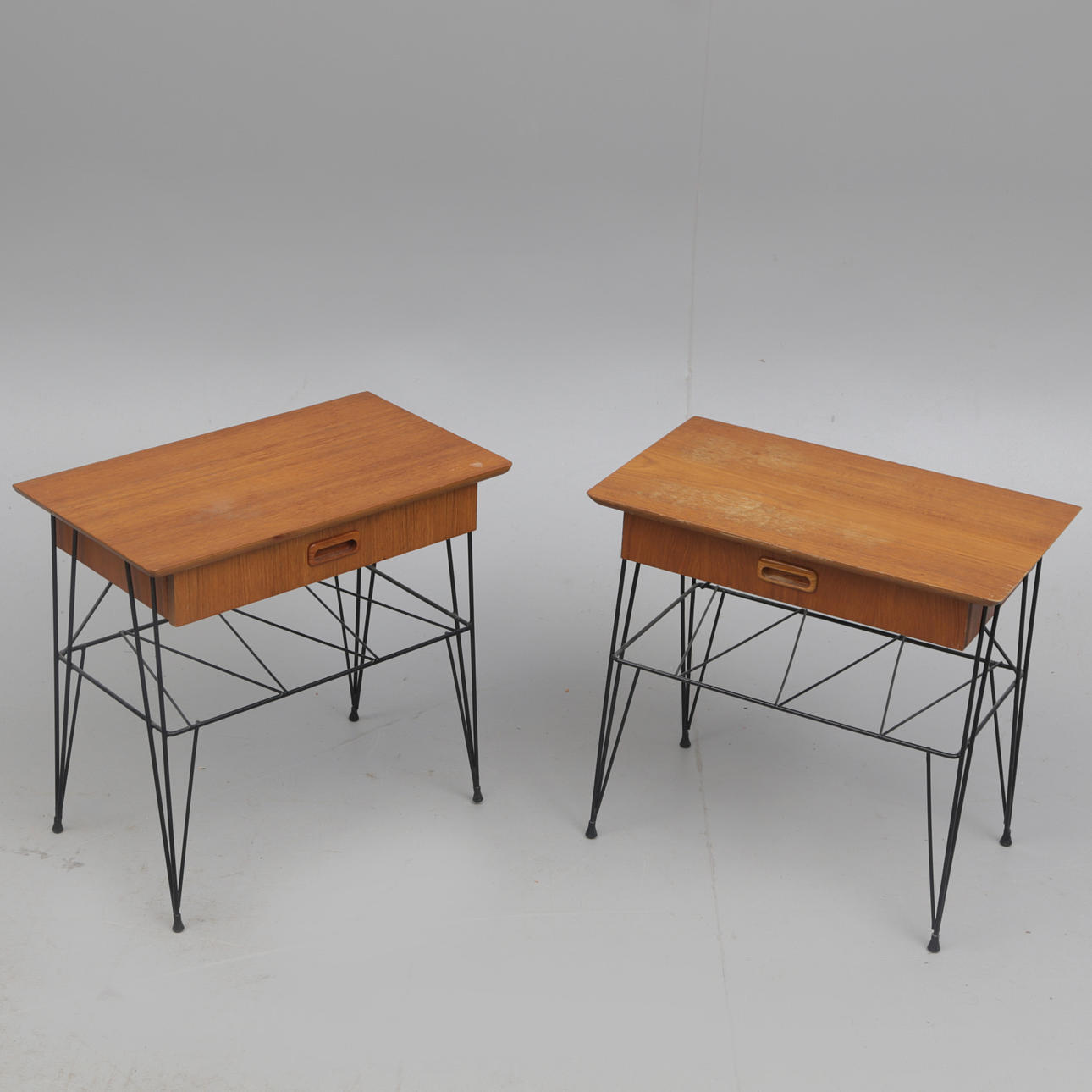 BED TABLE, teak/metal, 1900s.