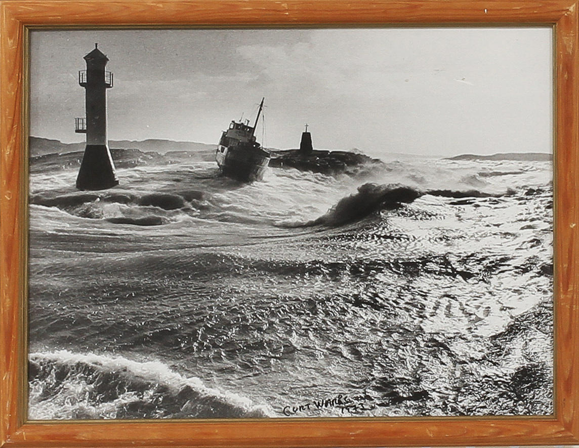 CURT WARÅS. Fotografi, "Kråkesunds gap", signerad och daterad 1973.
