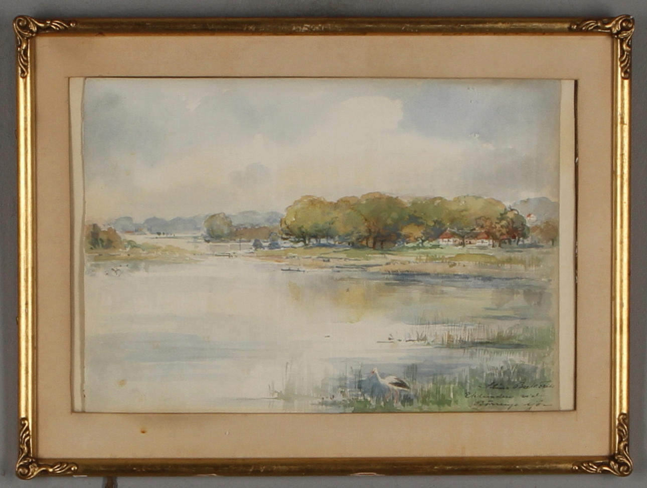 STINA BECK-FRIIS. "Eklunden vid Börringe sjö", akvarell, signerad.