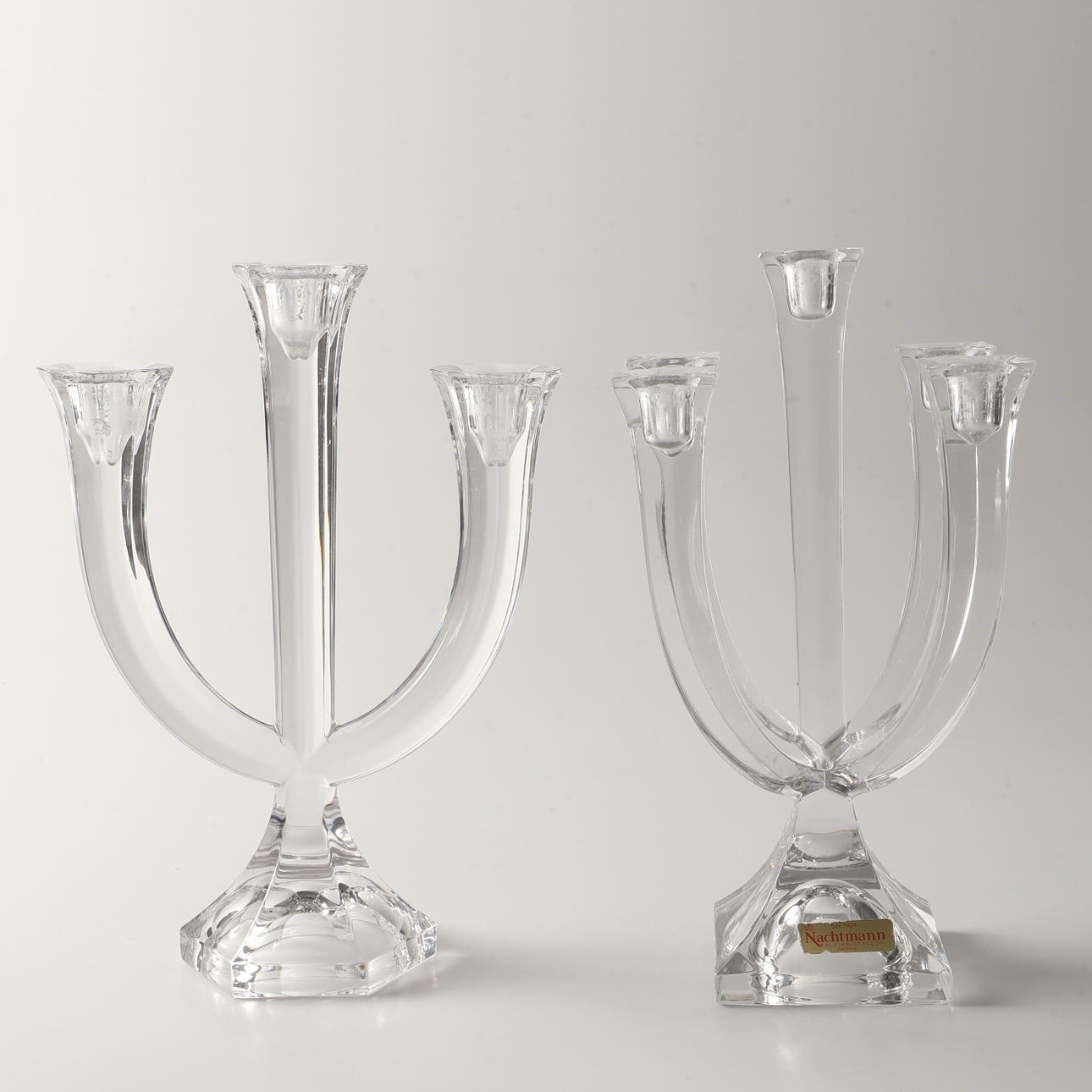 CANDELABRAS, 2 pieces, crystal, Nachtmann, Germany.