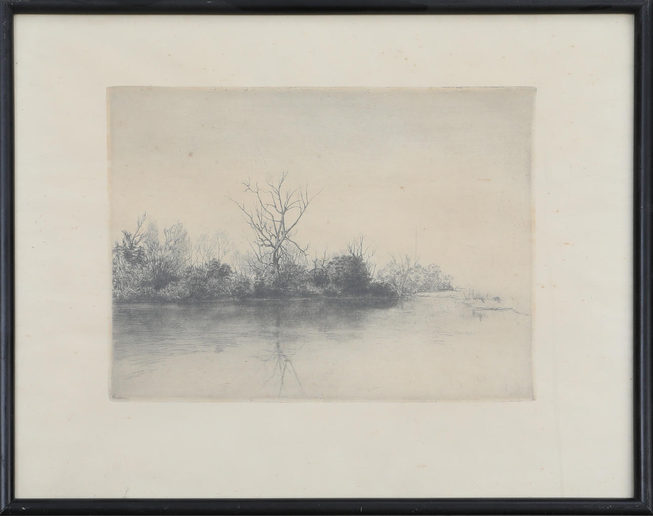 AXEL FRIDELL. etching, "Battersea Park - London".