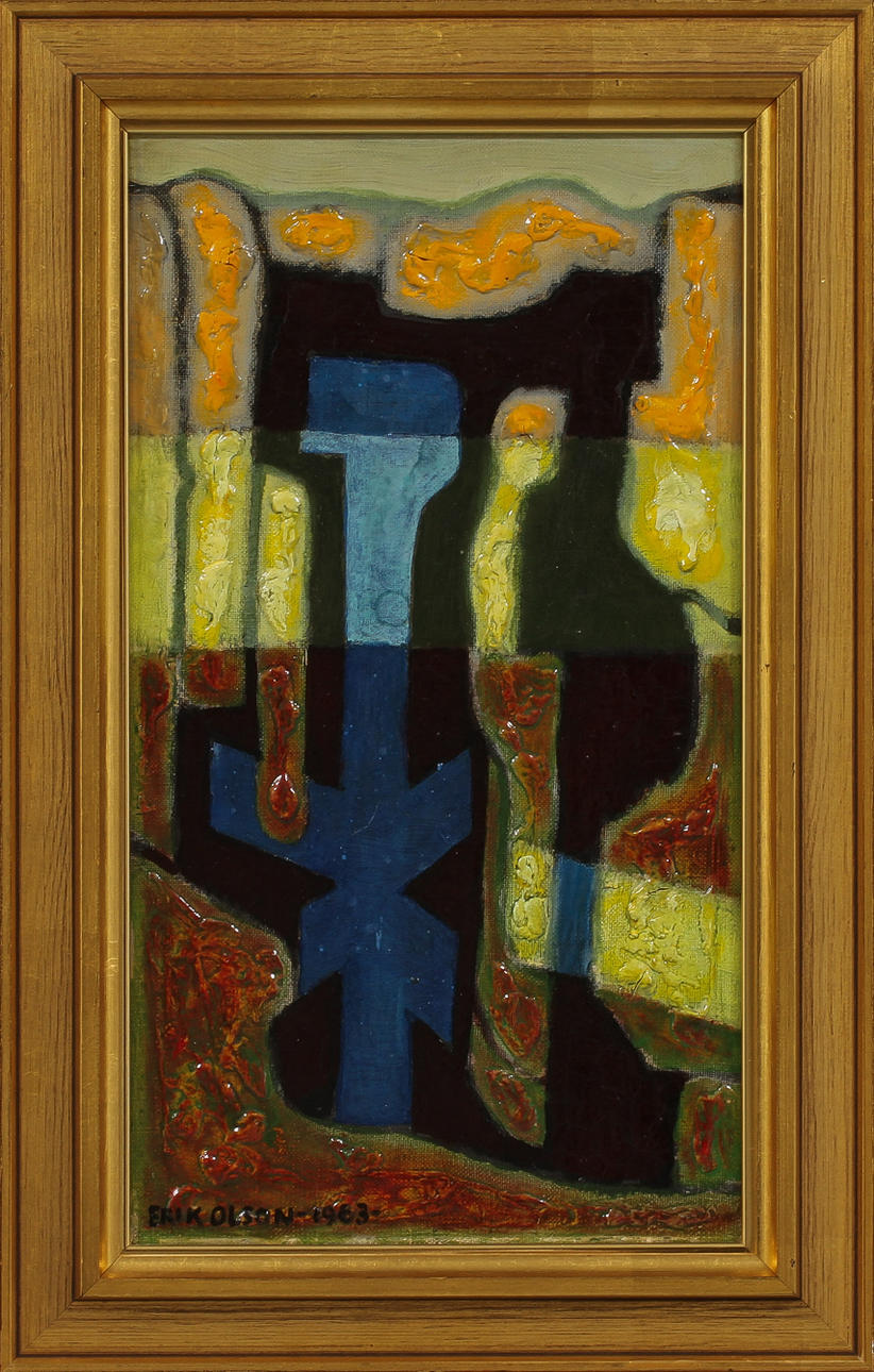 ERIK OLSON. "Grottan". Olja på duk, signerad och daterad -63.