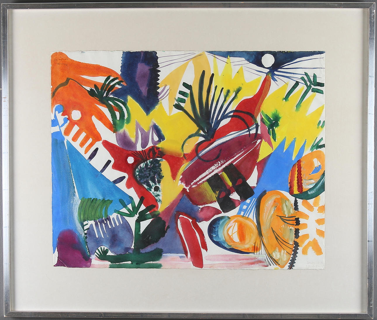 NES LERPA. Abstrakt motiv, akvarell, signerad och daterad -71.