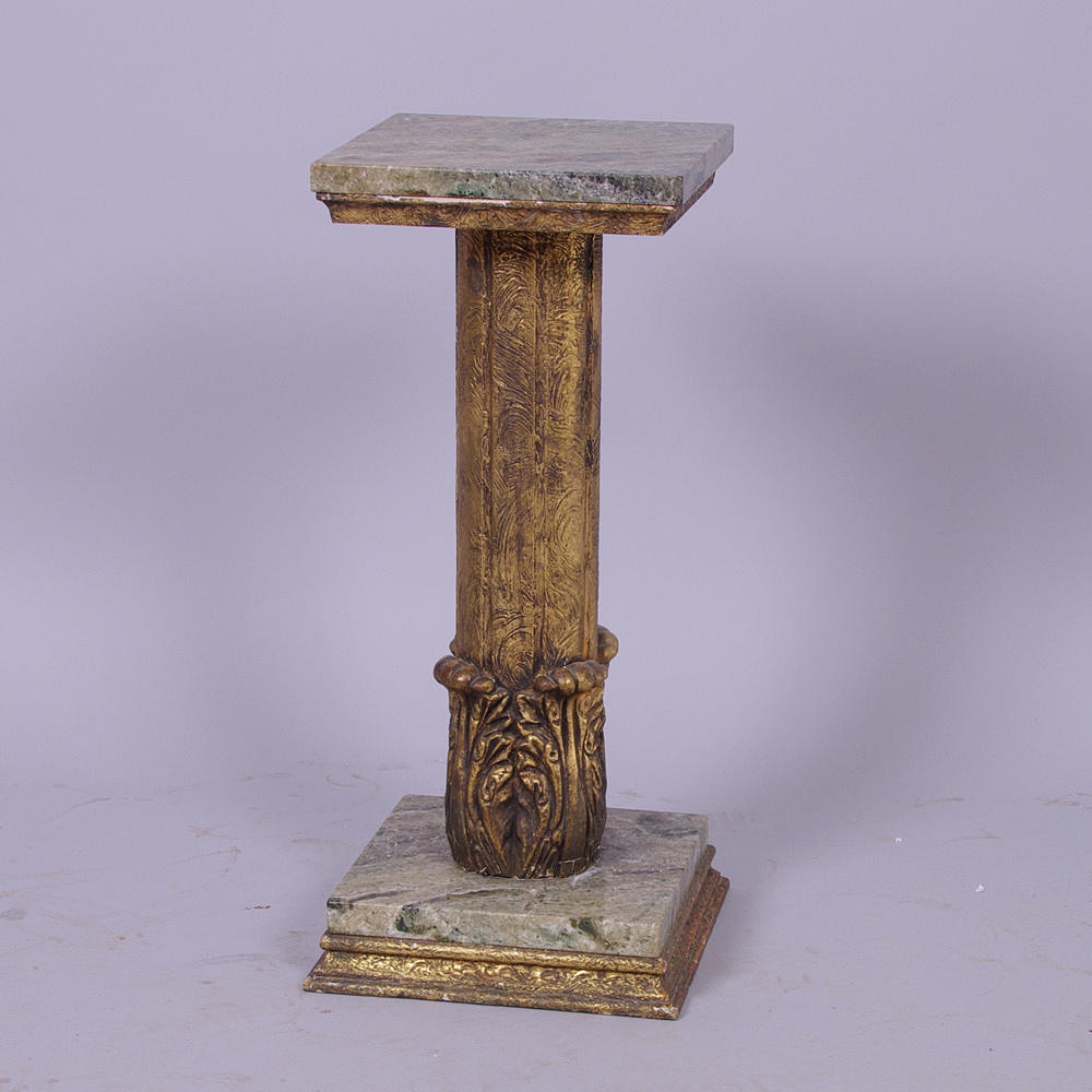 PIEDESTAL, bronserad med marmor skivor.