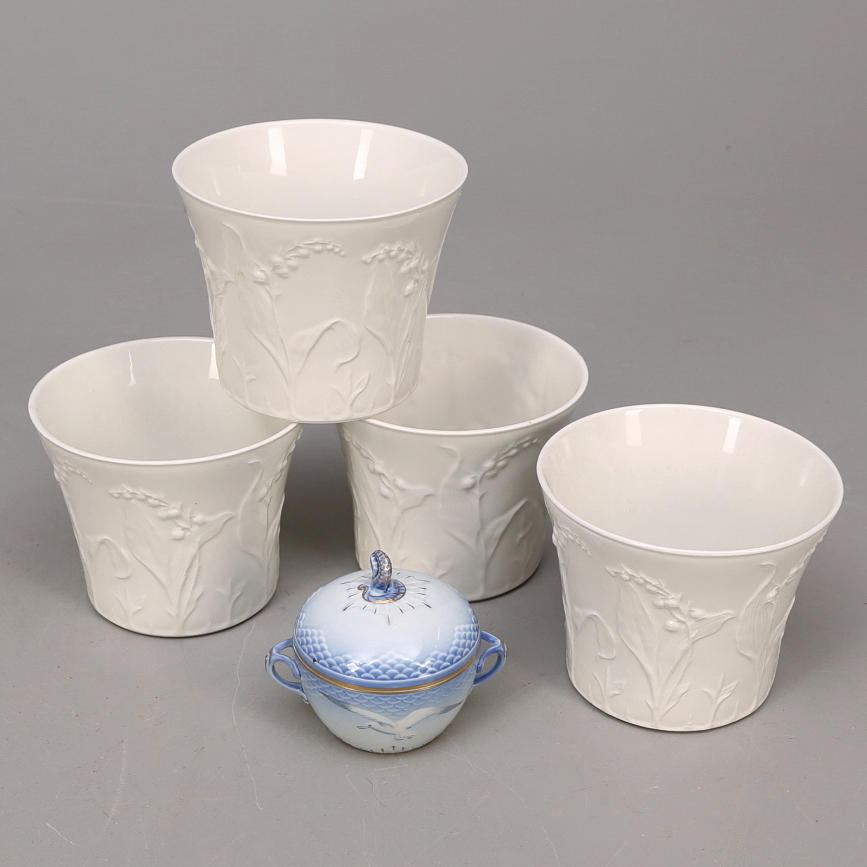 YTTERFODER 4 st, Liljekonvalj Gustavsberg + LOCKASK Bing & Gröndahl.