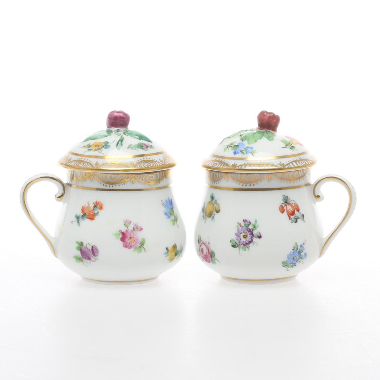 CREMEKOPPAR, 12 st, porslin, Dresden.