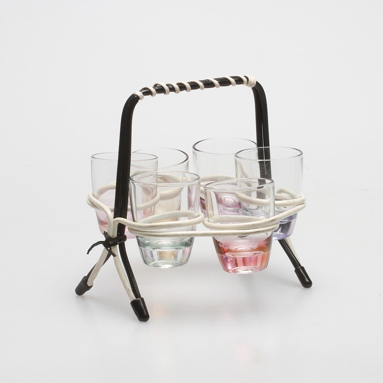 GLASHÅLLARE MED GLAS, 1900-tal.