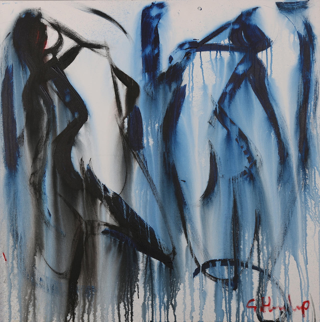 GÖRAN HAUSENKAMP. Modeller, akryl på duk, signerad G Hausenkamp.