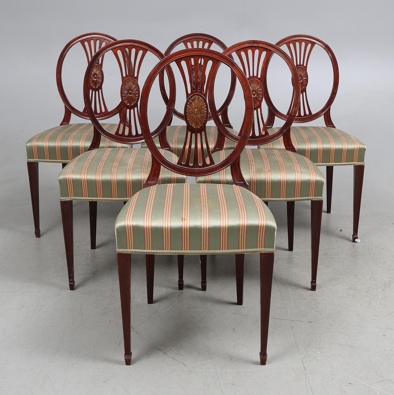 STOLAR, 6 st, gustaviansk stil, Lindells möbelaktiebolag, Linköping.