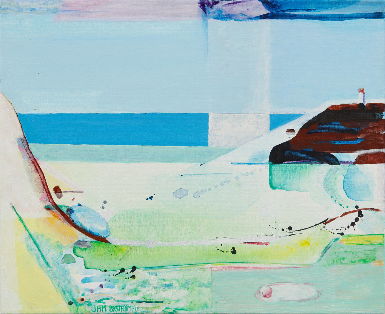 JÖRGEN BYSTRÖM. "Beach", oil on canvas, signed and dated -16.