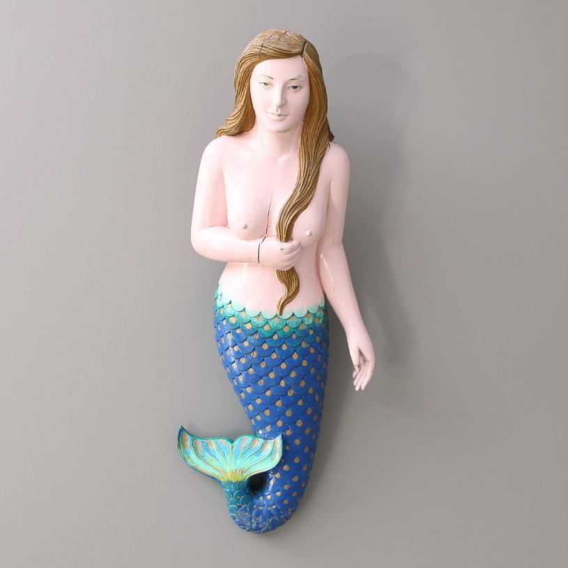 GALJONSFIGUR, träskuren, bemålad, signerad Teodor, 1900-talets senare del.