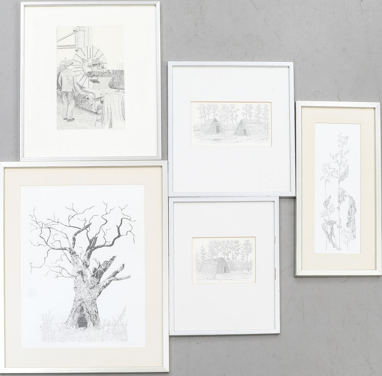 CALLE JONZON. etchings, 5 pieces, signed, numbered.