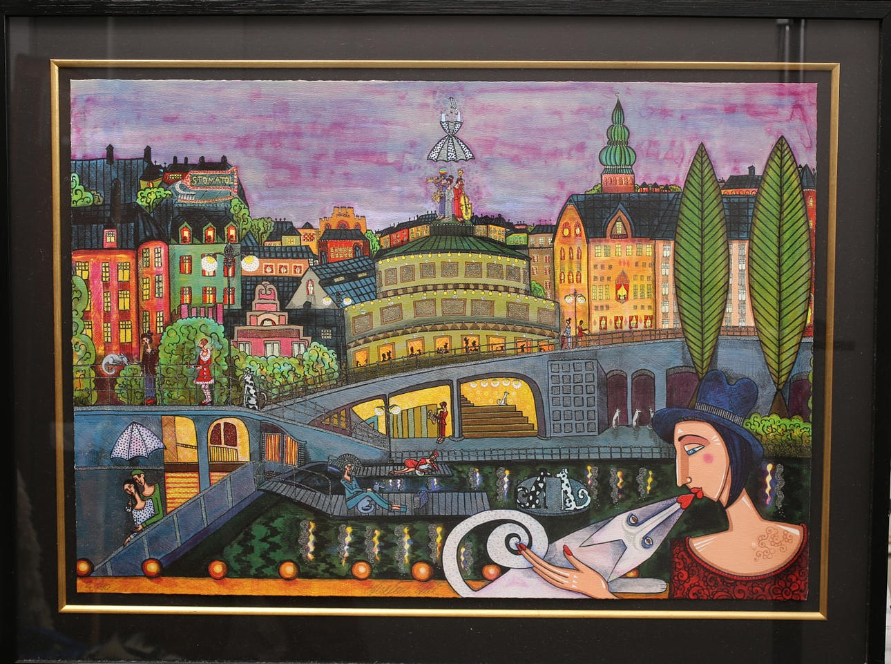 ANGELICA WIIK. Color lithograph with embossing, "Memory Lane" numbered 2/290 signed, Mint condition.