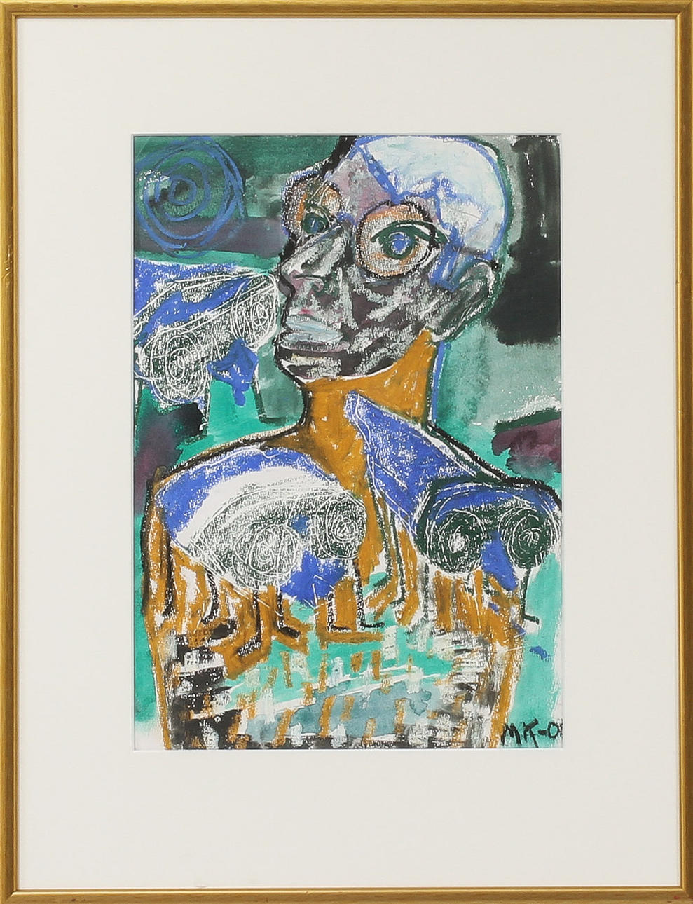 MAURITZ KARSTRÖM. Figurkomposition, blandteknik, monogramsignerad MK.