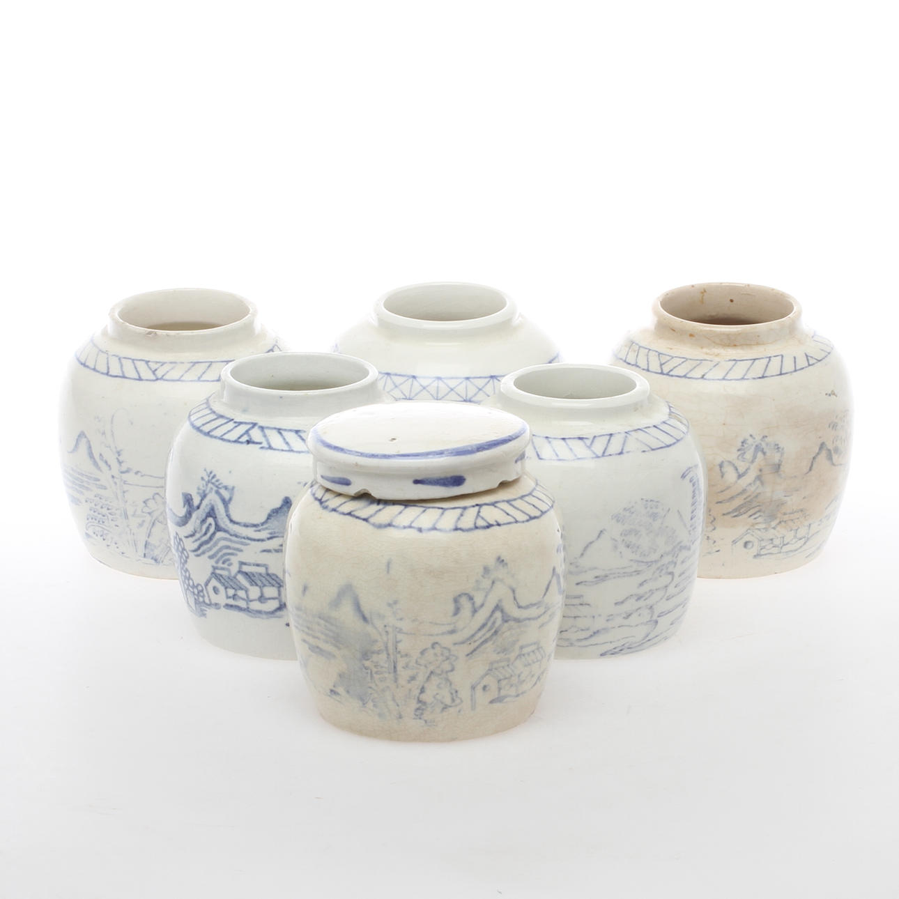 KRUS, 6 st, orientalisk dekor, möjligen orientaliska.