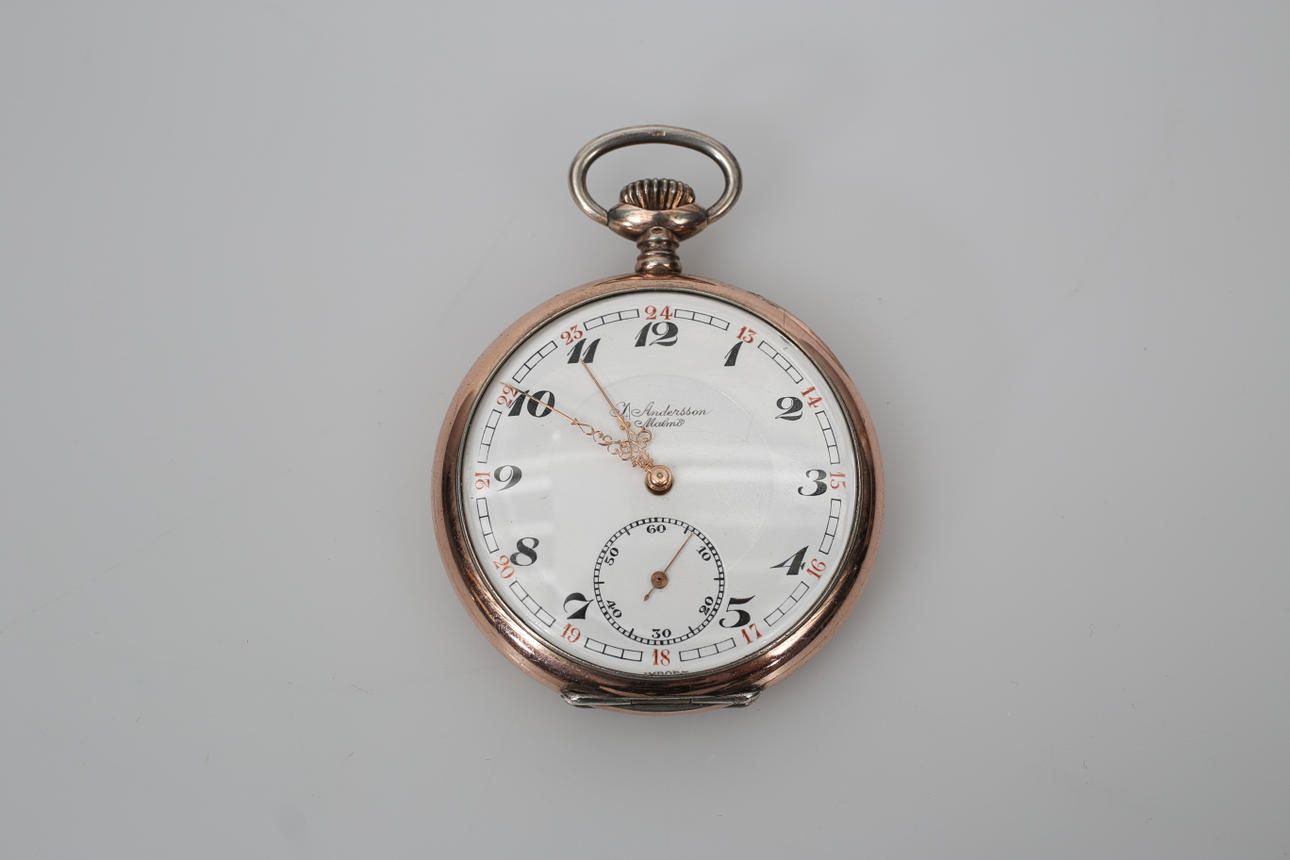 FICKUR, silver, J Andersson, Malmö, tidigt 1900-tal.