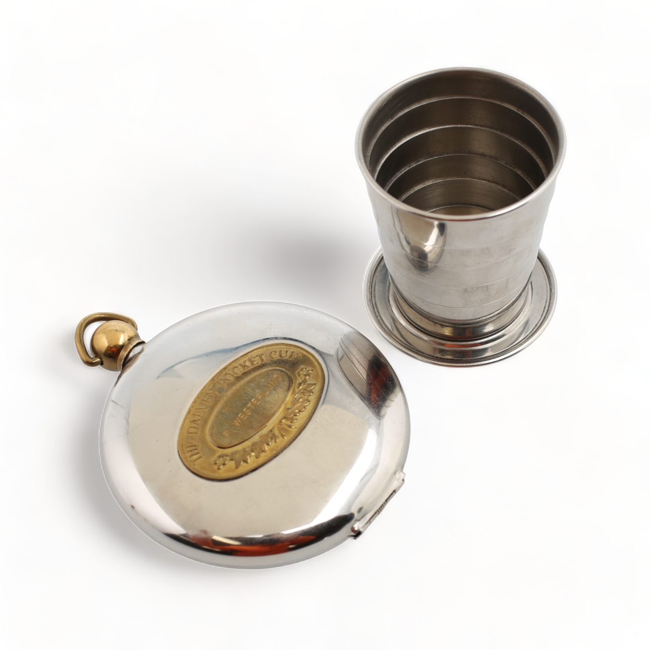 WHISKEY CUP, in pocket watch container, 